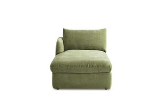 Castlery Ollie Storage Left Arm Chaise - Green - Removable Covers, Gaslift Storage