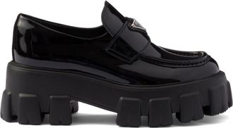 Prada Monolith patent leather loafers - women - Patent Calf Leather/Calf Leather/Rubber - 40.5 - Black