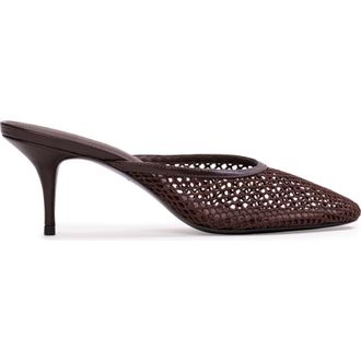 Black Suede Studio Giuly 65 Mule in Black Coffee Leather at Nordstrom, Size 38