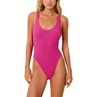 Solid & Striped The Hailey One-Piece Swimsuit in Paradise Pink at Nordstrom, Size X-Large