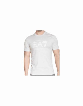 Emporio Armani Mens Cotton Logo Oyster Mushroom T-Shirt - White - Size: 44