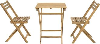Habitat et Jardin Conjunto De Mesa Y Sillas De Jard&iacute;n De Madera aldo - 2 Plazas - Marr&oacute;n