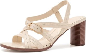 Cole Haan Dillon Heeled Strappy Sandals Womens Sandals Vanilla Snake Print Leather : 10.5 B - Medium