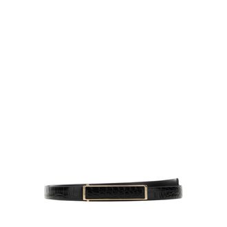Tom Ford Cintur&oacute;n de Cocodrilo Estampado Suave Tumbled - Accessories - Mujer - Negro - 80 CM
