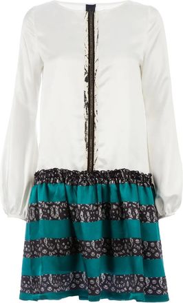 Twisty contrast shirt dress - Bianco