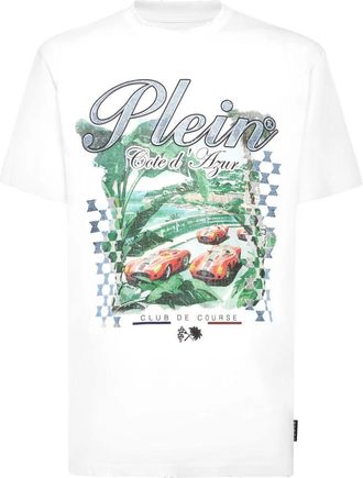 Philipp Plein T-Shirt Round Neck D Azur - Heren - T-shirts - Wit - 3XL - Katoen - Tops