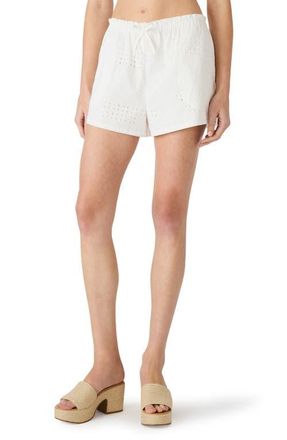 Steve Madden Lou Eyelet Embroidered Drawstring Shorts in Birch White at Nordstrom, Size X-Large