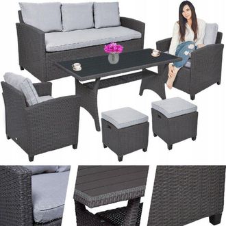 OEM Conjunto De Muebles De Jard&iacute;n Technorattan: Mesa, Sof&aacute;, Sill&oacute;n, Conjunto De Sal&oacute;n Milano