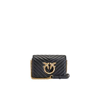 Pinko Shoulder Bags, female, Black, Size: ONE SIZE Mini Love Bag Click V Quilt