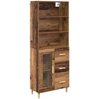 vidaXL Highboard Old wood 69.5 x 34 x 180 cm Engineered Wood vidaXL
