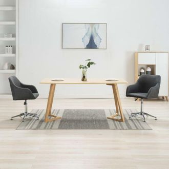 vidaXL Sillas De Comedor Giratorias 2 Unidades Tela Gris Oscuro Vidaxl