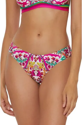 Trina Turk Hawaiian Side Tab Hipster Bikini Bottoms in Pink Multi at Nordstrom, Size 4