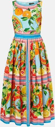 Dolce & Gabbana Abito midi in cotone con stampa