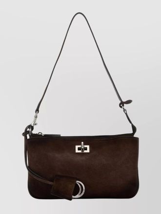 Balenciaga suede rodeo shoulder bag with adjustable strap
