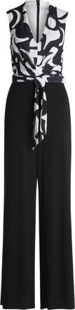Vera Mont Jumpsuits & Playsuits, Dames, Zwart, XL, Jumpsuit met strikceintuur voor stad en reizen