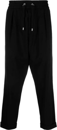 Balmain Black Drop-Crotch Cropped Trousers