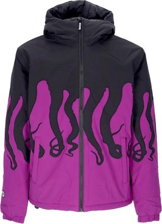 Octopus Paarse Laag Puffer Jas - Heren - Gewatteerde jassen - Veelkleurig - L - Polyester - Jassen