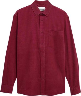 Armedangels Corduroy Longsleeve Shirt - Heren - Casual Overhemden - Rood - L - Katoen - Overhemden