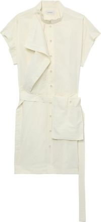 Christophe Lemaire asymmetrical mini dress - women - Cotton/Polyamide - 36 - Yellow