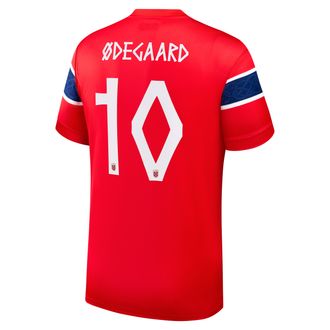 Nike Martin &yuml;degaard Norway National Team 2026 Stadium Home Nike Mens Dri-FIT Soccer Jersey in Red | NN203949386-NOR