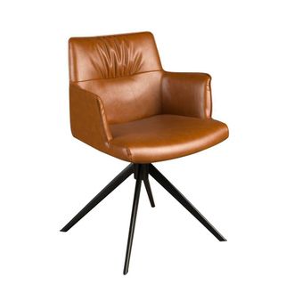 Angel Cerd&aacute; Cognac Brown Leatherette Swivel Dining Chair