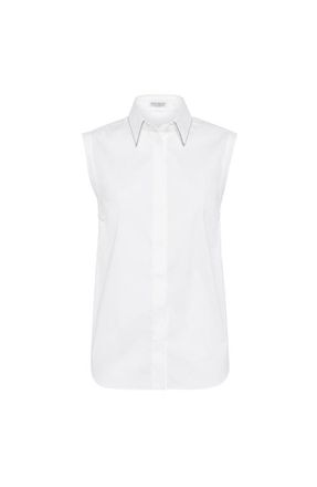 Brunello Cucinelli Stretch poplin shirt in White at Nordstrom, Size 3X-Large Eu
