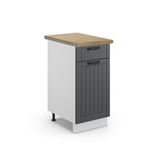 Vicco Mueble Bajo De Cocina Fame-line, Antracita Casa De Campo, 40 Cm, Et Roble Vicco