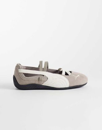 Puma Speedcat ballerine in camoscio tortora-Marrone