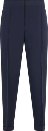 Moschino Rechte broek met omslag - Dames - Straight fit broeken - Blauw - M - Wol - Broeken