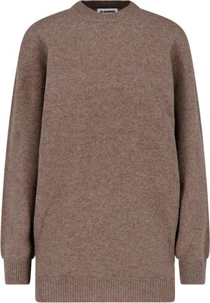 Jil Sander Brown Wool Cashmere Crewneck Sweater