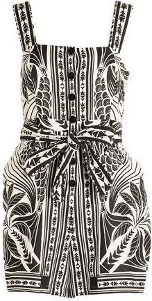 Farm Rio MONOCHROME ELEGANCE SCARF OFF-WHITE ROMPER