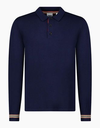 Burberry Mens Burberry Pace Signature Stripe Wool Polo Navy - Size: 36
