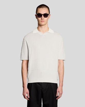 Lyle & Scott Mens Open Collar Fine Knitted Polo Shirt - Grey - Size X-Large