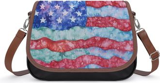 Generic Tie Dye U.S.A. Flag Small Womens Crossbody Bags Shoulder Handbag with Adjustable Strap for Travel