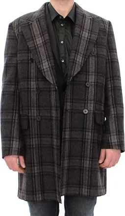Dolce & Gabbana Gray Double Breasted Coat Mens Jacket