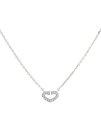 Cartier 2010s diamond heart necklace - women - White Gold/Diamond - One Size - Silver