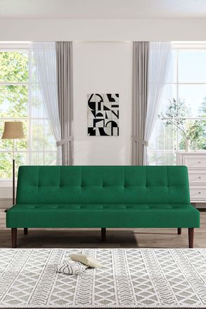H&O Direct Modern Convertible Sofa Bed in Emerald