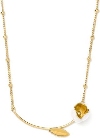Kate Spade New York golden bloom bar pendant necklace in White. at Nordstrom