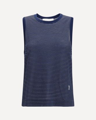 Ami Striped cotton tank Top Female XS