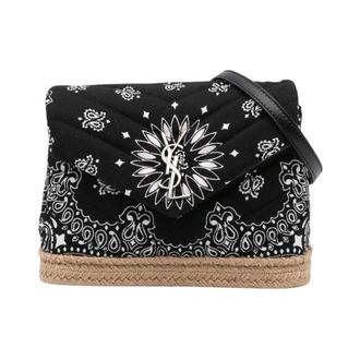 Saint Laurent Pre-owned The Toy Cotton Bandana Print Loulou Crossbody - Dames - Pre-owned - Zwart - Maat: ONE Size Katoen