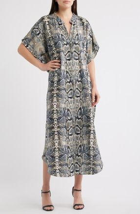 Nikki Lund Ursula Print Dress in Grey at Nordstrom