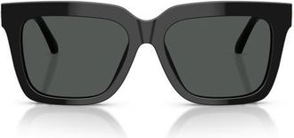 Versace 55mm Square Sunglasses in Black /Dark Grey at Nordstrom