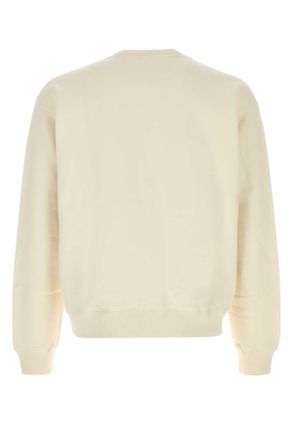 Sporty & Rich Unisex Ivory Cotton Sweatshirt Ecrunavy Exterior: Felpe Sweater