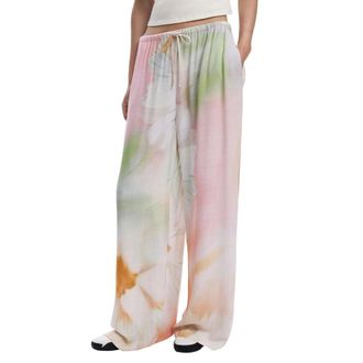 Desigual Broeken, Dames, Veelkleurig, M, Bloemen Viscose Rok Roze