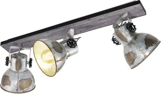 Eglo Eglo Lampada Da Soffitto Barnstaple, Plafoniera Vintage A Tre Punti Luce, Dal Design Industriale, Spot Da Parete Retr In Acciaio Zincato Dallaspetto U