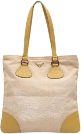 Prada Pre-owned Canvas Tote - Dames - Vintage Shopper - Beige - ONE Size - Vintage