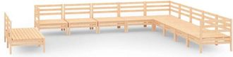 vidaXL Juego De Muebles De Jard&iacute;n 11 Piezas Madera Maciza De Pino Vidaxl
