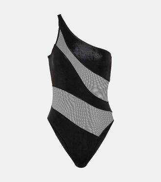 Norma Kamali Costume intero monospalla con pannelli