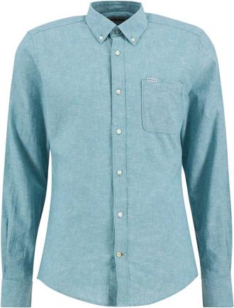 Barbour Nelson Tailored Shirt - Heren - Casual Overhemden - Blauw - 2XL - Katoen - Overhemden