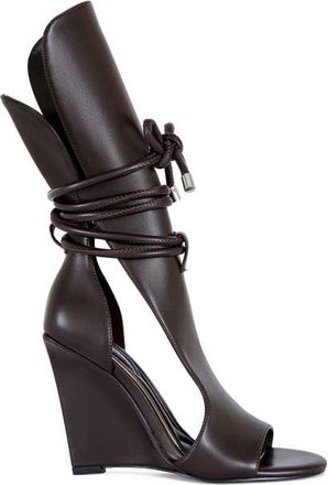 Azalea Wang Douma Wedge Sandal in Chocolate at Nordstrom, Size 7